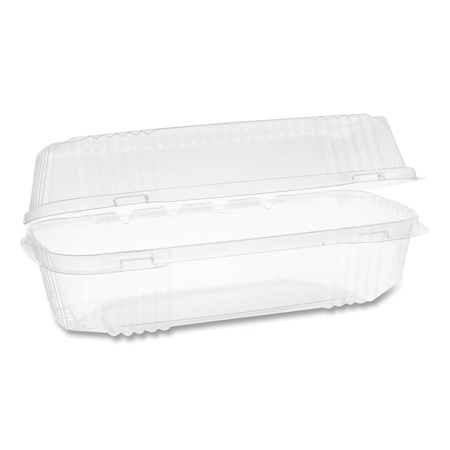 Pactiv Evergreen ClearView SmartLock Hinged Lid Container, Hoagie Container, 27 oz, 9.25 x 4.5 x 3, Clear, 250PK YCI810490000